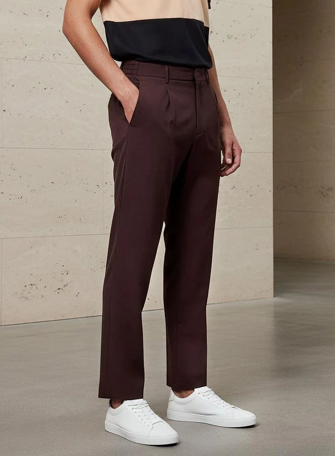 ايكونيك Iconic Men Regular Fit Pleated Trousers